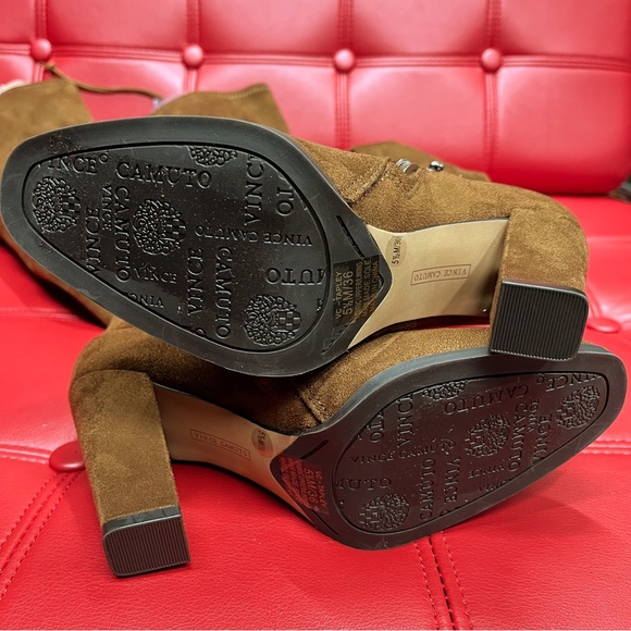 Vince Camuto Tapley Vintage Brown Over the Knee Round Toe Boots Sz5.5M NWOB - Picture 9 of 11